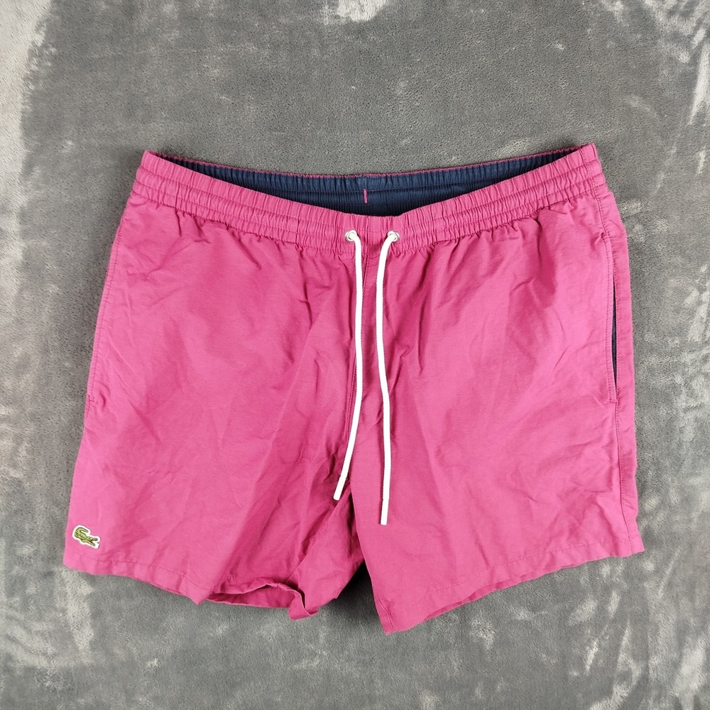Lacoste Swim‎ Shorts Mens Medium Pink Swimming Trunks Mesh Brief Lined Trunks